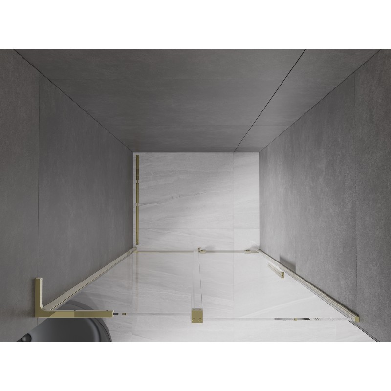 Mexen Velar L drzwi prysznicowe rozsuwane 110 cm, transparent, złote - 871-110-003-01-50