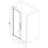 Mexen Velar L Duschschiebetür 90 cm, transparent, gold - 871-090-003-01-50