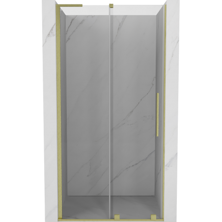 Mexen Velar L porte doccia scorrevoli 100 cm, trasparenti, oro spazzolato - 871-100-003-01-55