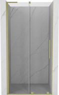 Mexen Velar L drzwi prysznicowe rozsuwane 120 cm, transparent, złote szczotkowane - 871-120-003-01-55