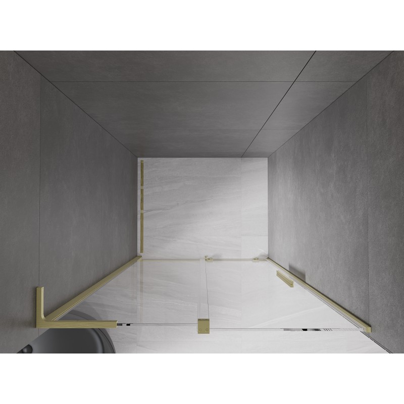 Mexen Velar L drzwi prysznicowe rozsuwane 110 cm, transparent, złote szczotkowane - 871-110-003-01-55