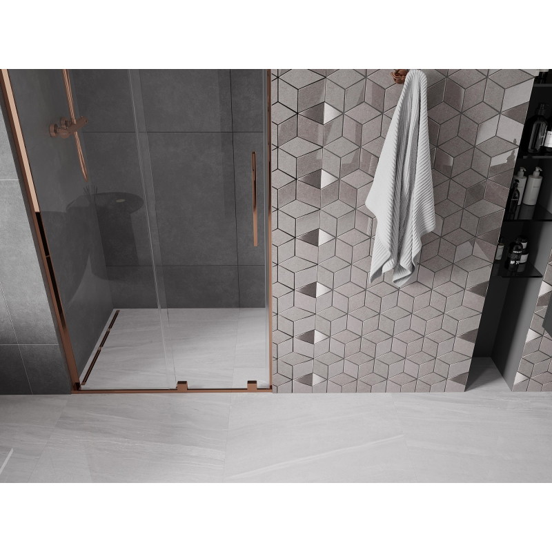 Mexen Velar L lükandusega dušiuks 90 cm, läbipaistev, roosa kuld - 871-090-003-01-60