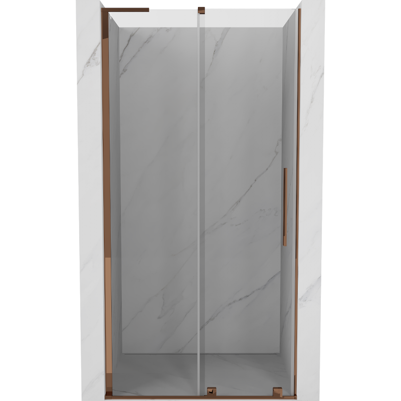 Mexen Velar L skjutbara duschdörrar 100 cm, transparent, roséguld - 871-100-003-01-60