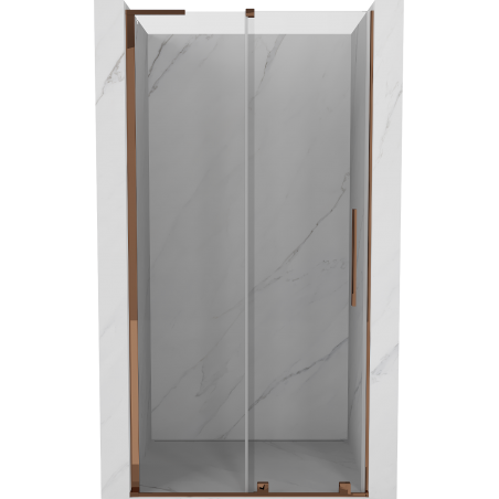 Mexen Velar L Schiebetür Duschabtrennung 120 cm, transparent, Roségold - 871-120-003-01-60