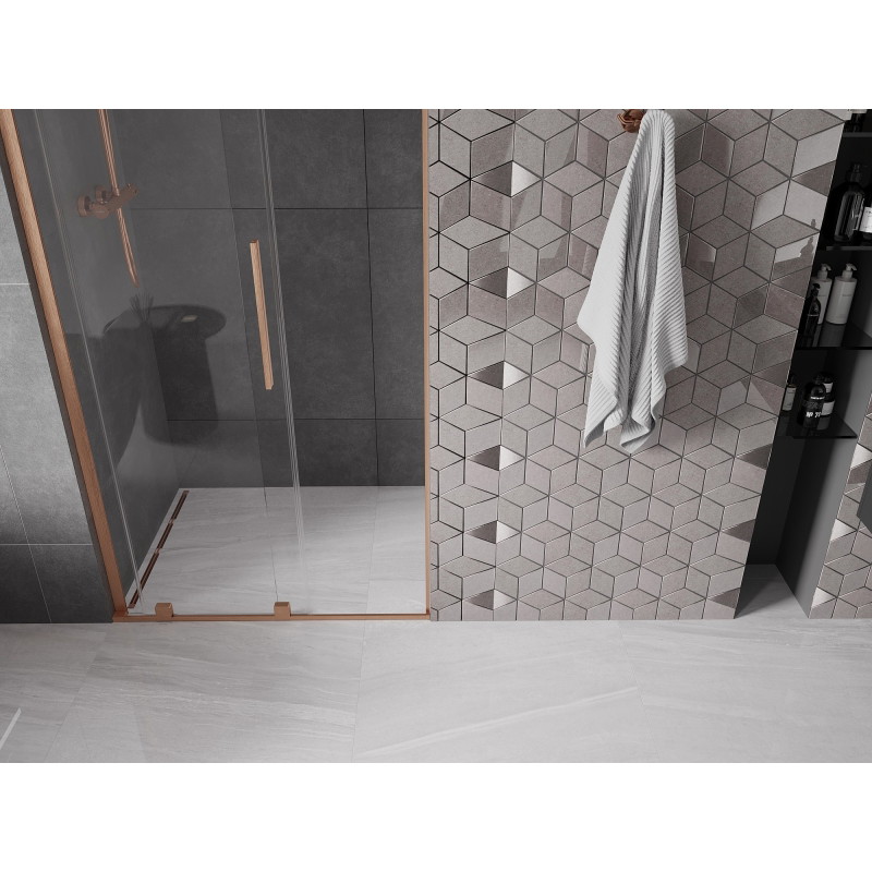 Mexen Velar L lükanddushuks 90 cm, läbipaistev, harjatud vask - 871-090-003-01-65