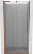 Mexen Velar L drzwi prysznicowe rozsuwane 100 cm, transparent, miedź szczotkowana - 871-100-003-01-65