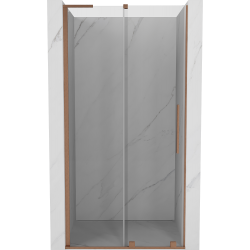 Mexen Velar L drzwi prysznicowe rozsuwane 120 cm, transparent, miedź szczotkowana - 871-120-003-01-65