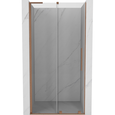Mexen Velar L Schiebetür 110 cm, transparent, gebürstetes Kupfer - 871-110-003-01-65