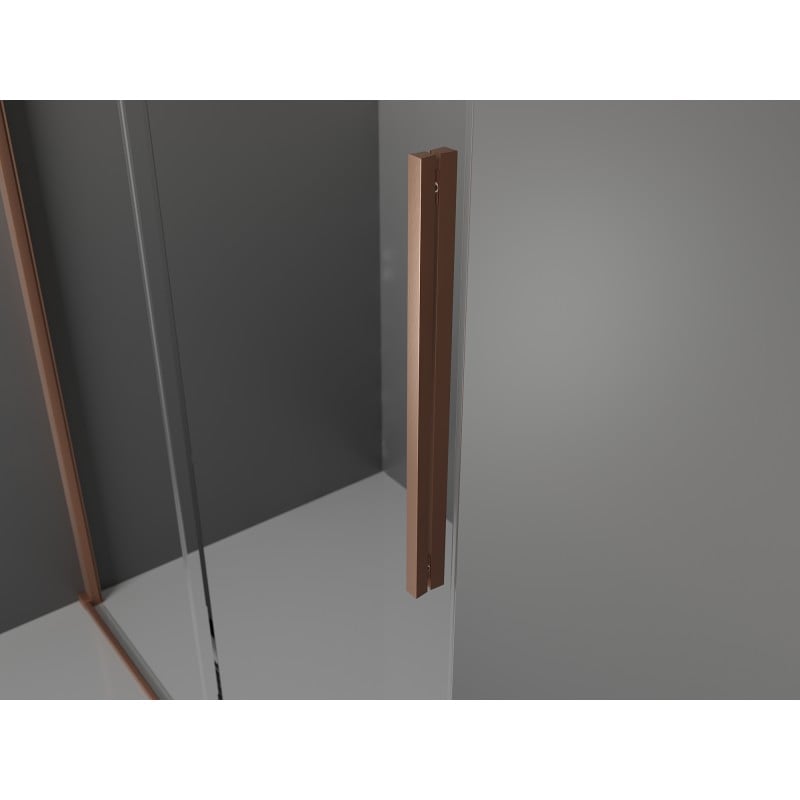 Mexen Velar L drzwi prysznicowe rozsuwane 100 cm, transparent, miedź szczotkowana - 871-100-003-01-65