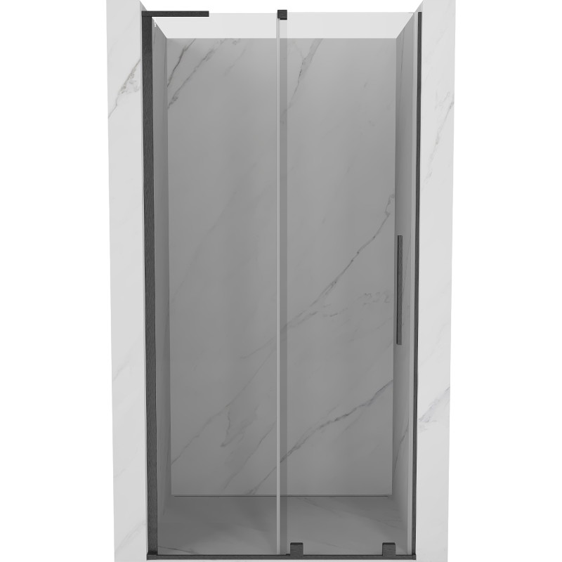 Mexen Velar L puerta de ducha corredera 90 cm, transparente, gris pistola cepillado - 871-090-003-01-66