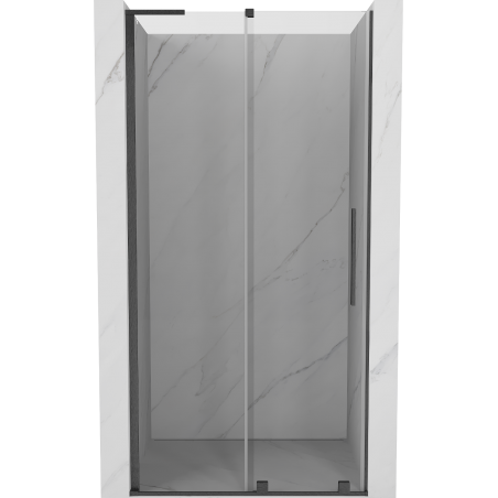 Mexen Velar L portas de duche deslizantes 90 cm, transparente, cinzento escovado - 871-090-003-01-66
