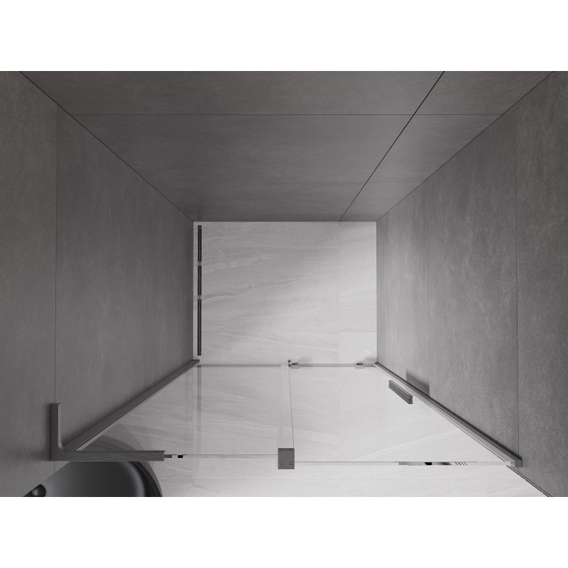 Mexen Velar L puerta de ducha corredera 90 cm, transparente, gris pistola cepillado - 871-090-003-01-66