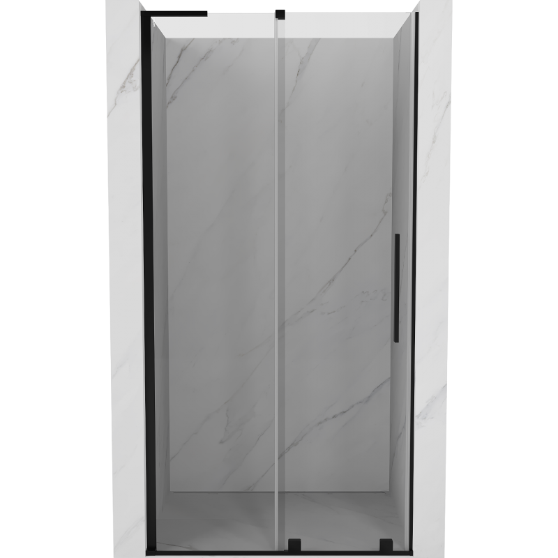 Mexen Velar L Duschabtrennung Schiebetür 100 cm, transparent, schwarz - 871-100-003-01-70