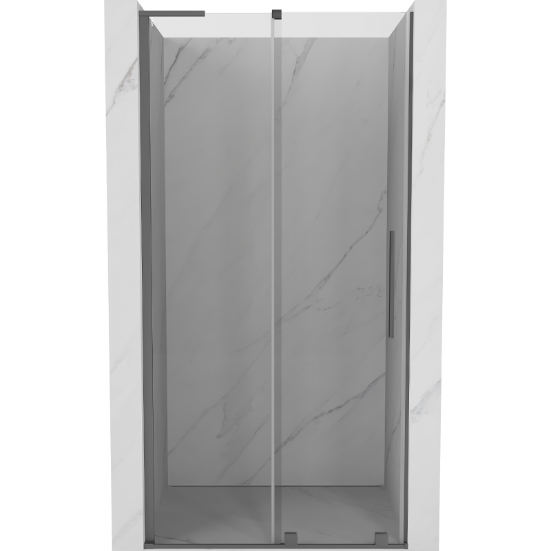 Mexen Velar L Schiebetür-Duschwand 110 cm, transparent, Gun Metal - 871-110-003-01-95