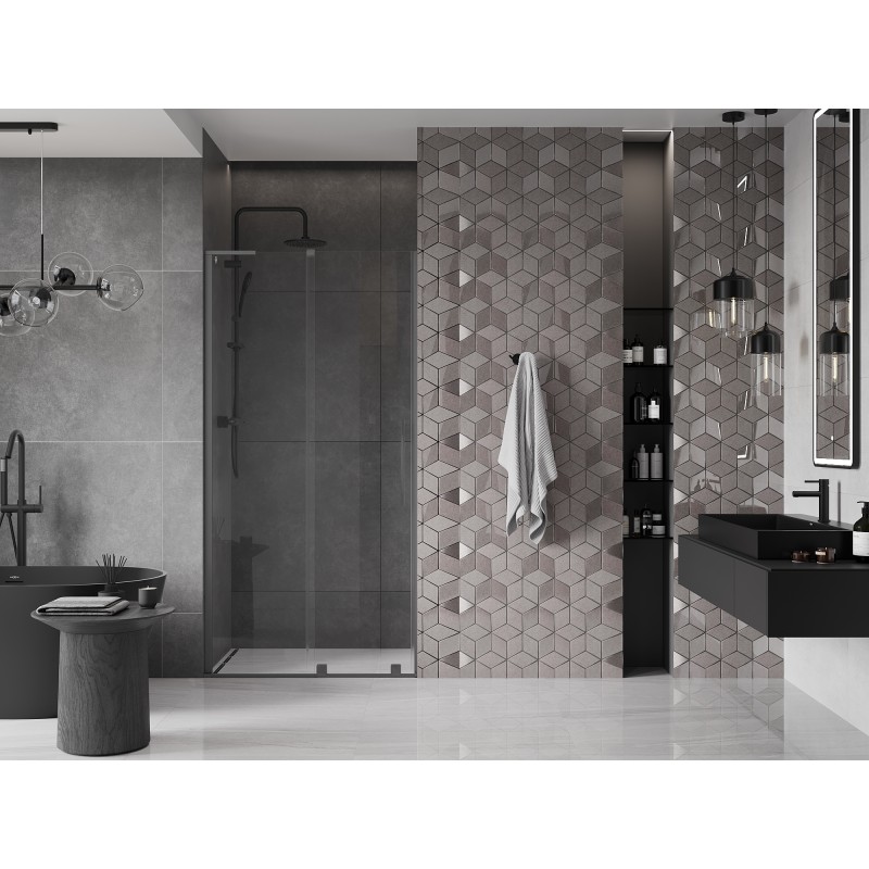 Mexen Velar L drzwi prysznicowe rozsuwane 100 cm, transparent, gun metal - 871-100-003-01-95
