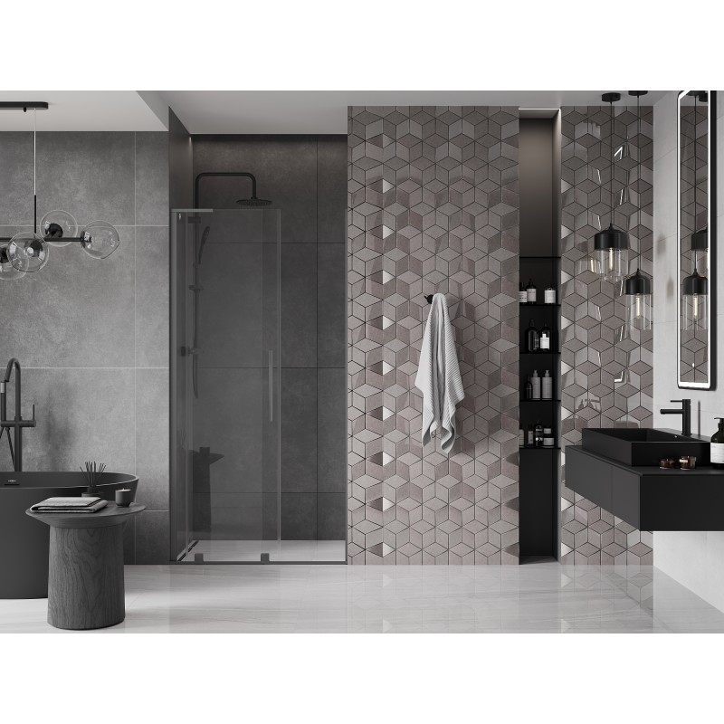 Mexen Velar L drzwi prysznicowe rozsuwane 90 cm, transparent, gun metal - 871-090-003-01-95