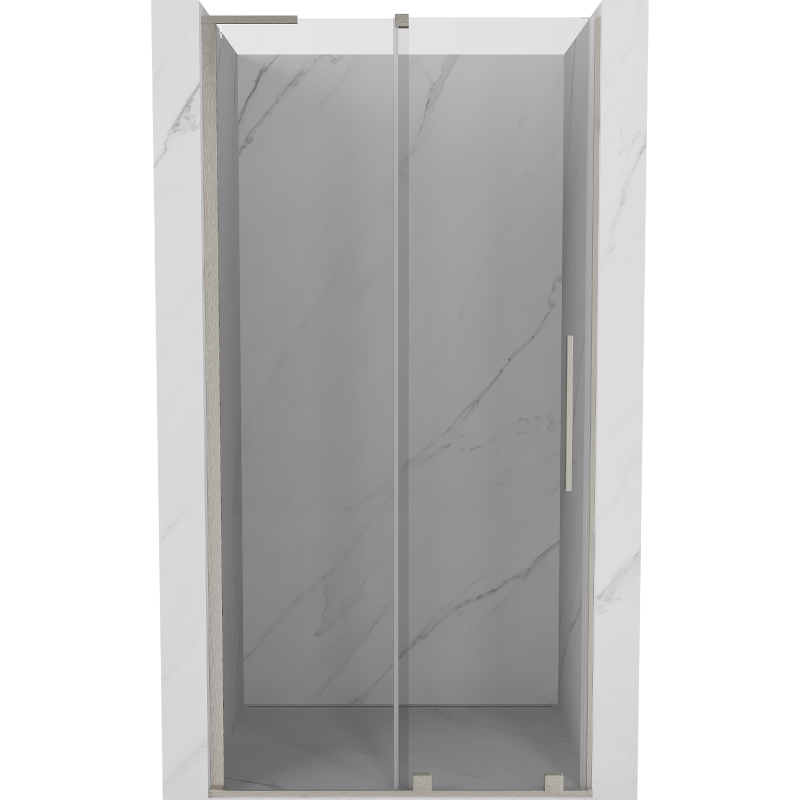 Mexen Velar L drzwi prysznicowe rozsuwane 120 cm, transparent, nikiel szczotkowany - 871-120-003-01-97