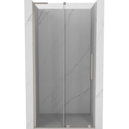 Mexen Velar L drzwi prysznicowe rozsuwane 120 cm, transparent, nikiel szczotkowany - 871-120-003-01-97