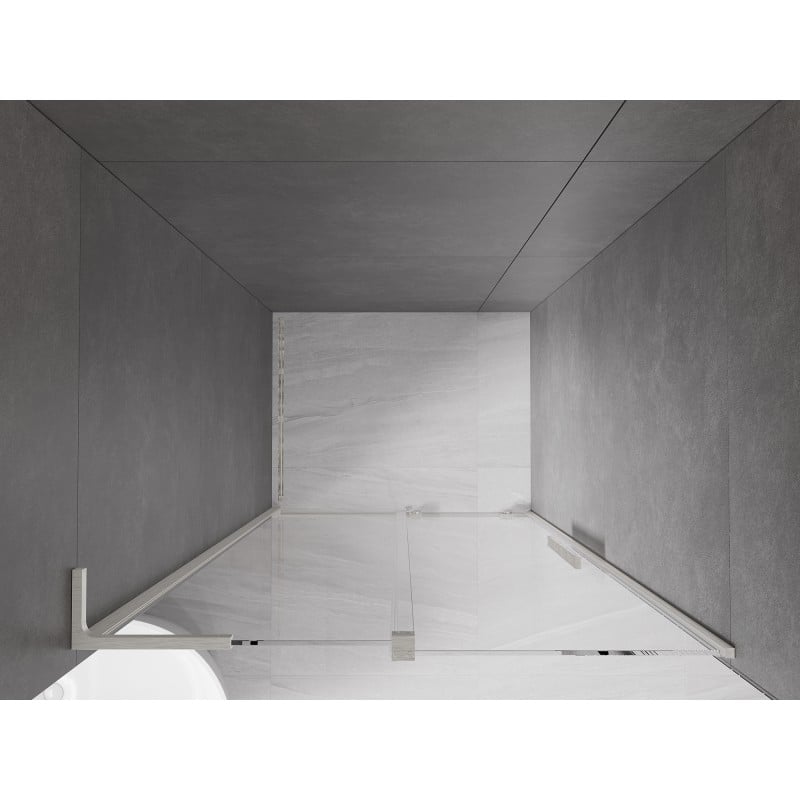 Mexen Velar L drzwi prysznicowe rozsuwane 100 cm, transparent, nikiel szczotkowany - 871-100-003-01-97