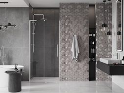 Mexen Velar L portes de douche coulissantes 110 cm, transparent, nickel brossé - 871-110-003-01-97