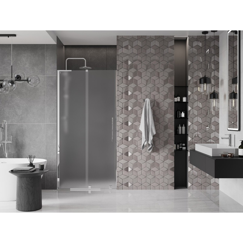 Mexen Velar L dušiuksuksed, lükanduksed 110 cm, härmatis, kroom - 871-110-003-31-01