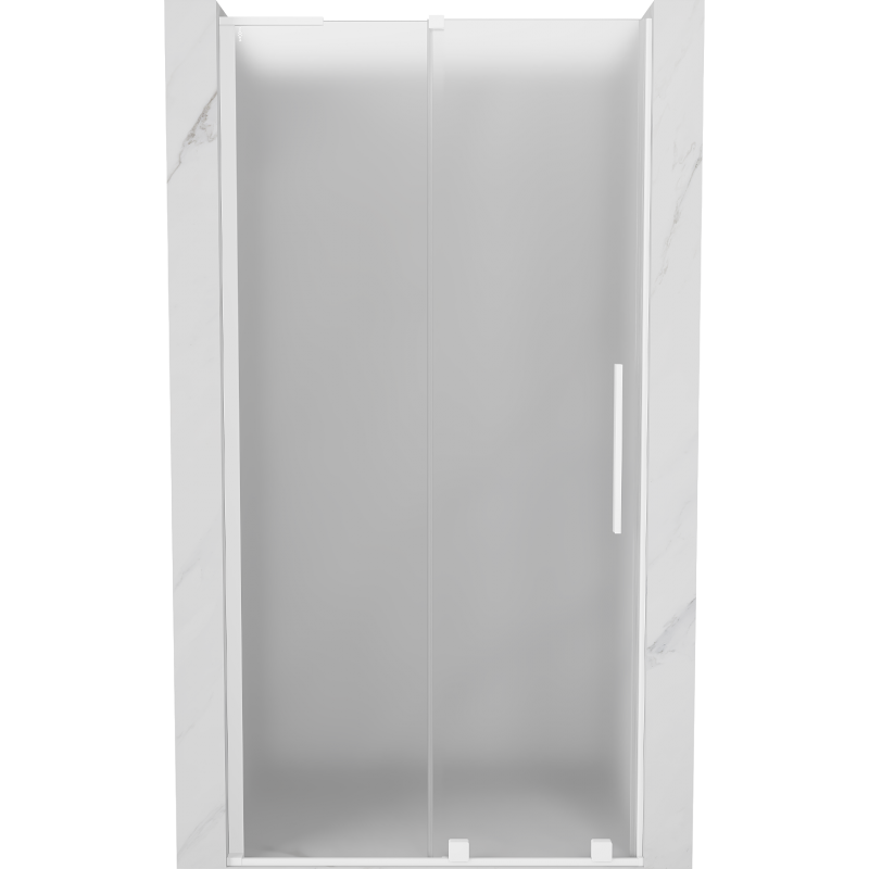 Mexen Velar L sliding shower door 100 cm, frosted, white - 871-100-003-31-20