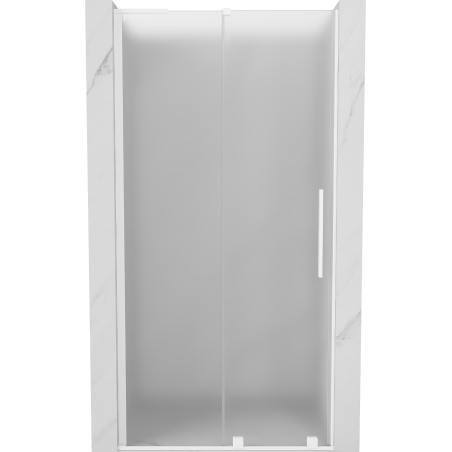 Mexen Velar L sliding shower door 100 cm, frosted, white - 871-100-003-31-20