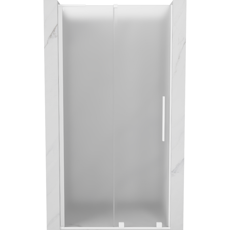 Mexen Velar L drzwi prysznicowe rozsuwane 120 cm, szron, białe - 871-120-003-31-20