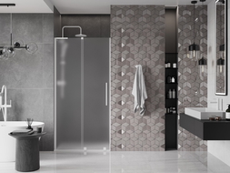 Mexen Velar L Duschschiebetür 110 cm, matt, weiß - 871-110-003-31-20