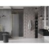 Mexen Velar L sliding shower doors 100 cm, frosted, gold - 871-100-003-31-50