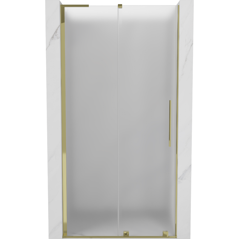 Mexen Velar L drzwi prysznicowe rozsuwane 110 cm, szron, złote - 871-110-003-31-50