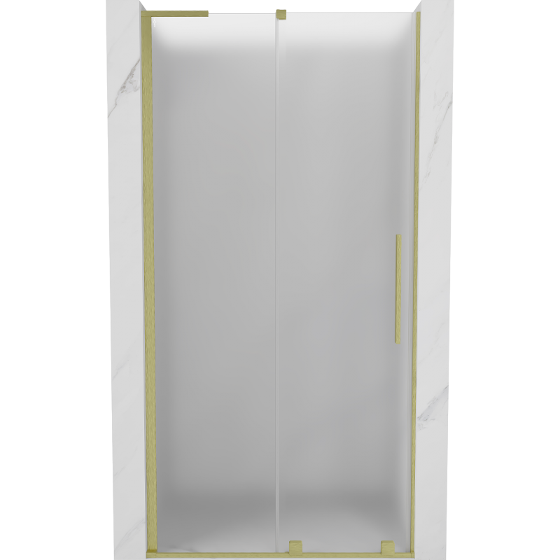 Mexen Velar L porta doccia scorrevole 90 cm, ghiacciato, oro spazzolato - 871-090-003-31-55