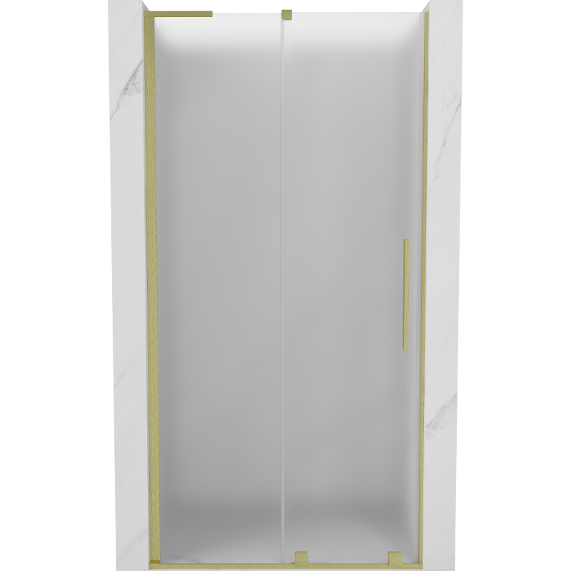 Mexen Velar L schuifdouchedeur 90 cm, matglas, geborsteld goud - 871-090-003-31-55