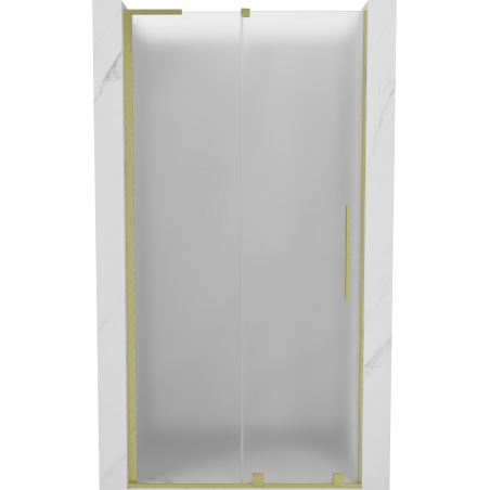 Mexen Velar L drzwi prysznicowe rozsuwane 90 cm, szron, złote szczotkowane - 871-090-003-31-55