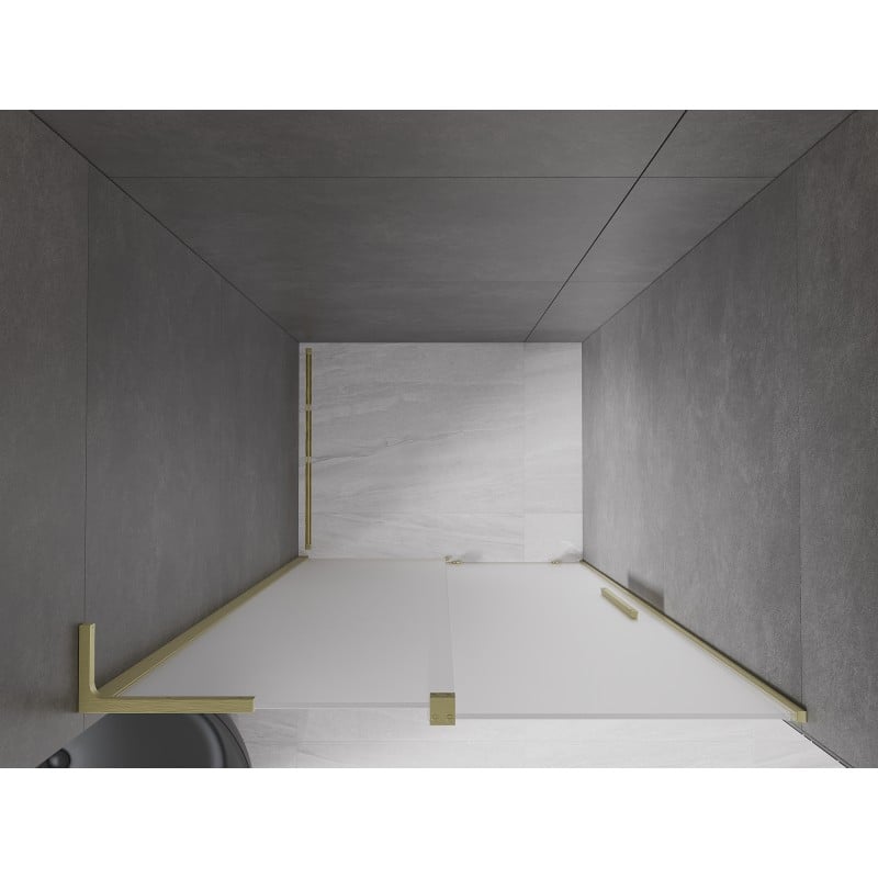 Mexen Velar L drzwi prysznicowe rozsuwane 90 cm, szron, złote szczotkowane - 871-090-003-31-55
