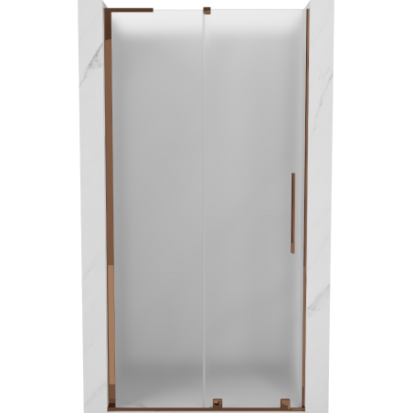 Mexen Velar L sliding shower door 110 cm, frosted, rose gold - 871-110-003-31-60
