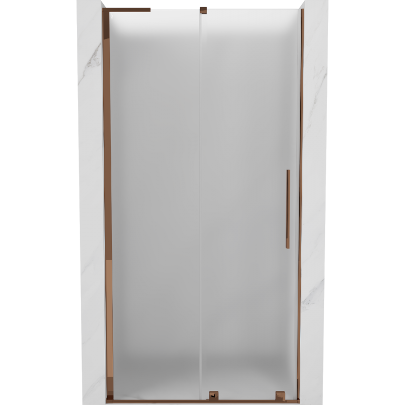 Mexen Velar L sliding shower door 120 cm, frosted, pink gold - 871-120-003-31-60