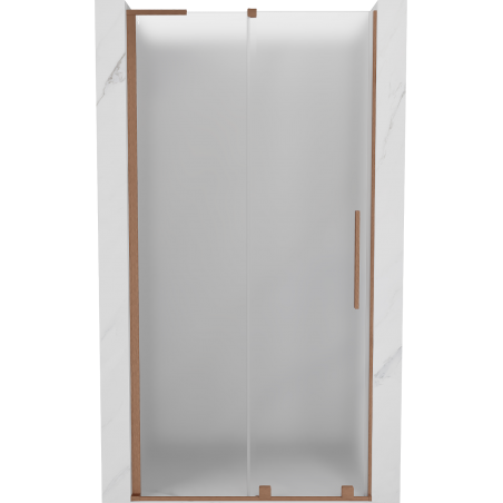 Mexen Velar L Schiebetür Duschwand 100 cm, Frost, Gebürstetes Kupfer - 871-100-003-31-65
