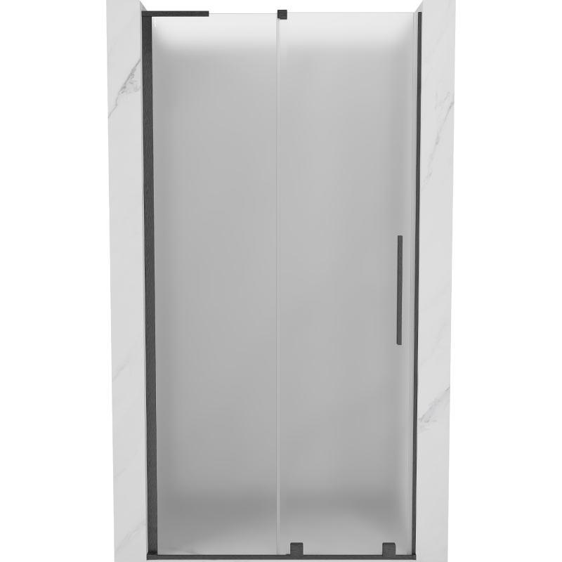 Mexen Velar L schuifdouchedeur 90 cm, matglas, geborsteld kanongrijs - 871-090-003-31-66