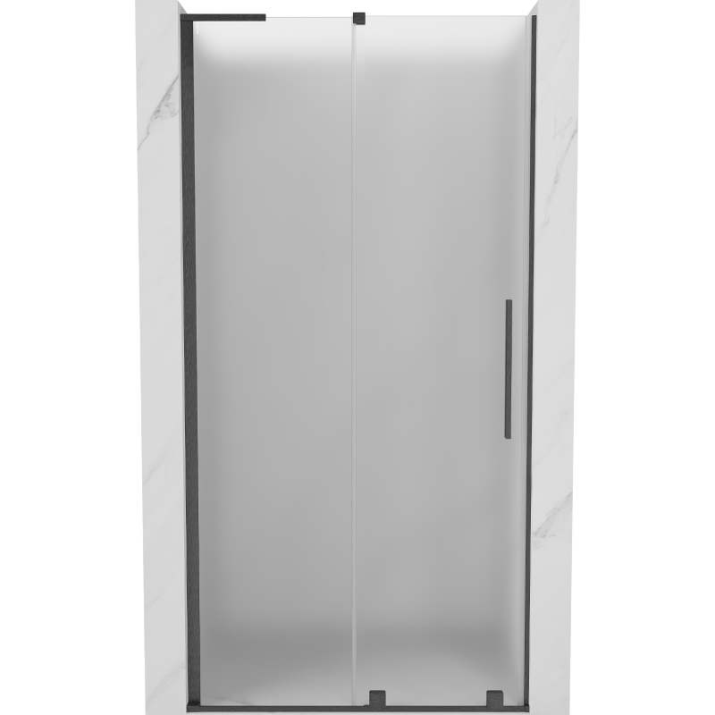 Mexen Velar L drzwi prysznicowe rozsuwane 120 cm, szron, gun gray szczotkowany - 871-120-003-31-66