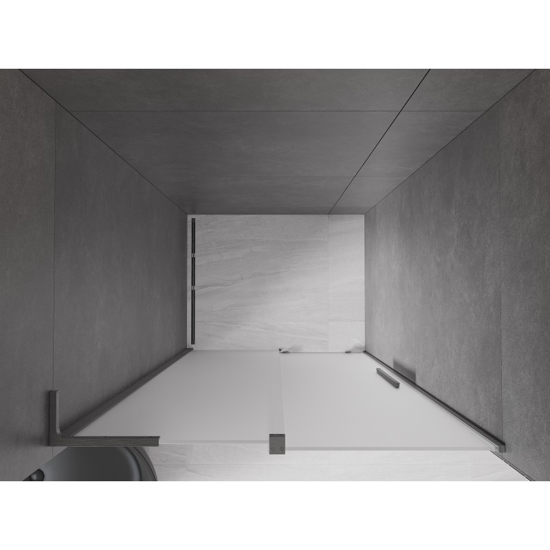 Mexen Velar L drzwi prysznicowe rozsuwane 120 cm, szron, gun gray szczotkowany - 871-120-003-31-66
