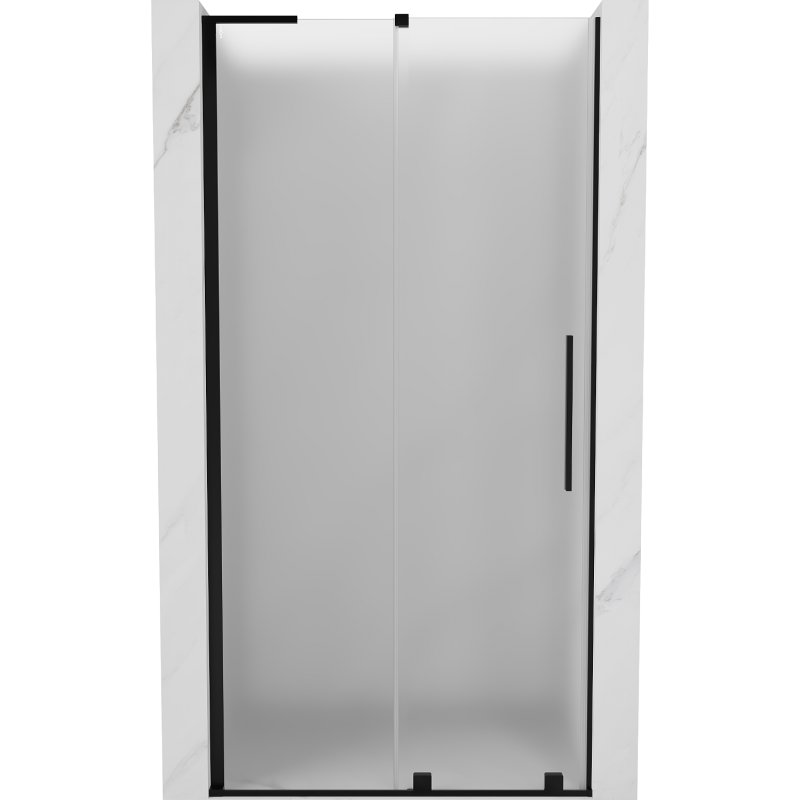 Mexen Velar L drzwi prysznicowe rozsuwane 110 cm, szron, czarne - 871-110-003-31-70