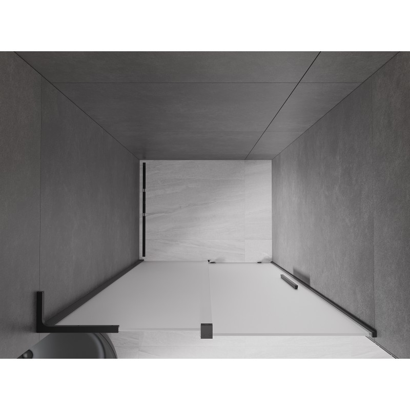 Mexen Velar L drzwi prysznicowe rozsuwane 110 cm, szron, czarne - 871-110-003-31-70
