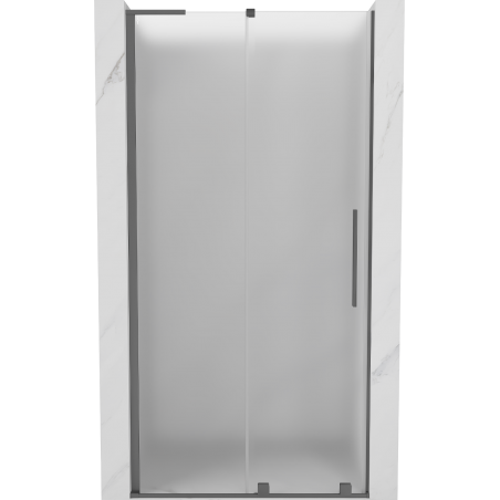 Mexen Velar L drzwi prysznicowe rozsuwane 110 cm, szron, gun metal - 871-110-003-31-95
