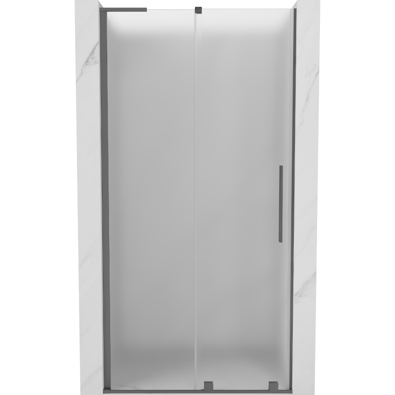 Mexen Velar L puertas de ducha correderas 120 cm, escarchado, metal de arma - 871-120-003-31-95