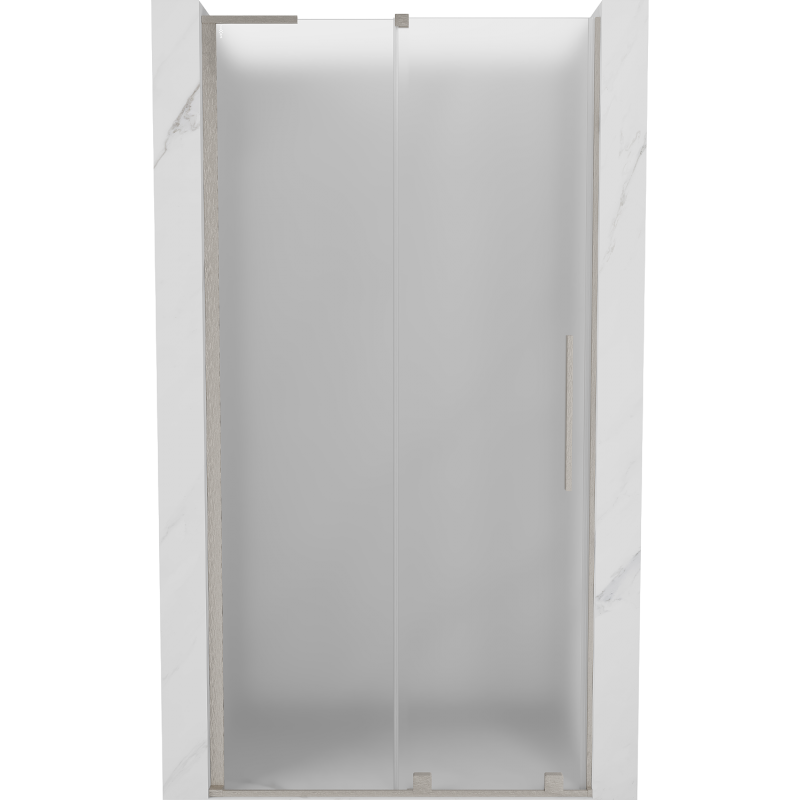 Mexen Velar L skjutdörr i dusch 120 cm, frostad, borstad nickel - 871-120-003-31-97