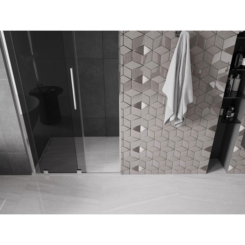 Mexen Velar L συρόμενη πόρτα ντους 110 cm, γραφίτης, χρώμιο - 871-110-003-41-01