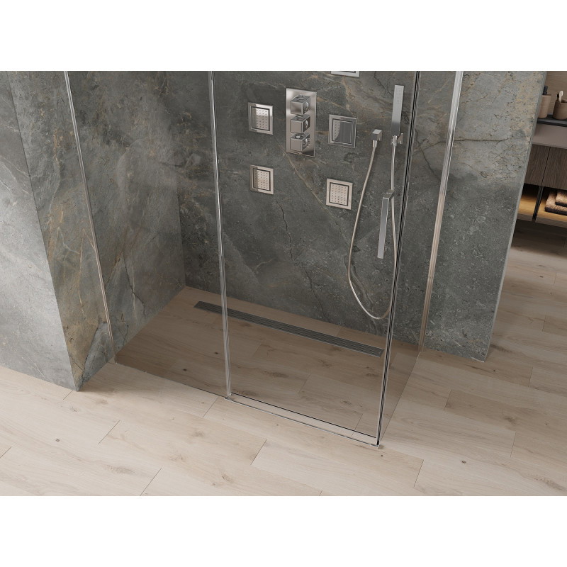 Mexen Omega schuifbare douchecabine 130 x 70 cm, transparant, chroom - 825-130-070-01-00