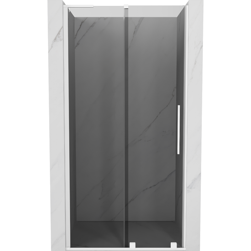 Mexen Velar L drzwi prysznicowe rozsuwane 120 cm, grafit, białe - 871-120-003-41-20