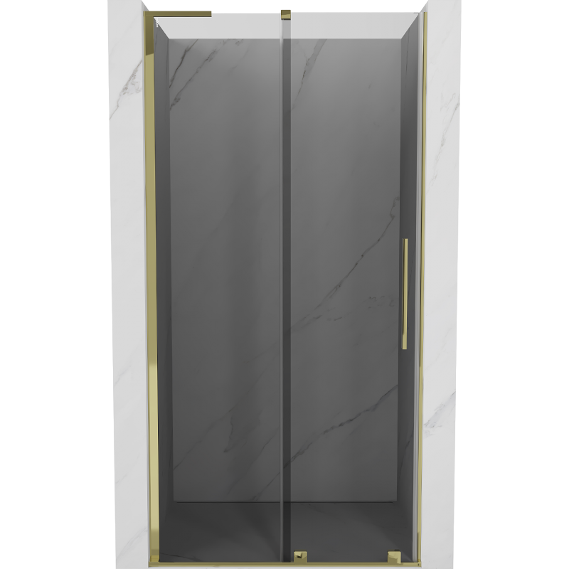 Mexen Velar L Schiebeduschtür 90 cm, grafit, gold - 871-090-003-41-50